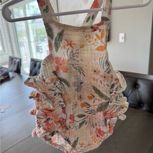 Floral Ruffle Baby Romper